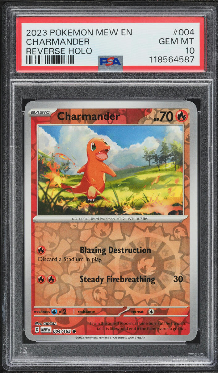 2023 Pokemon Scarlet & Violet 151 Reverse Holo Charmander #4 PSA 10 GEM MINT