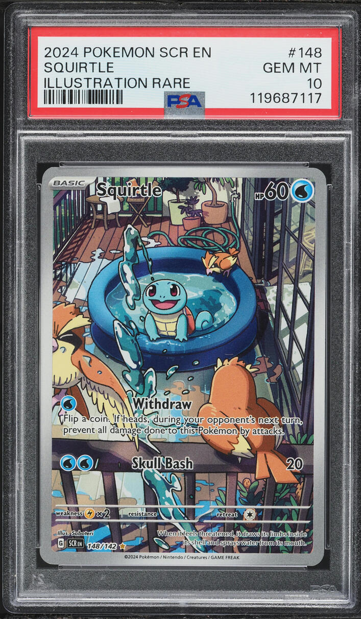 2024 Pokemon Scarlet & Violet Stellar Crown IR Squirtle #148 PSA 10 GEM MINT