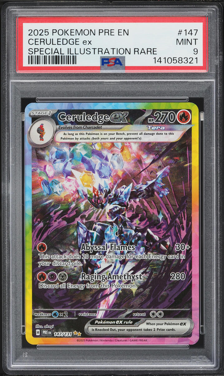 2025 Pokemon Scarlet & Violet Prismatic Evolutions SIR Ceruledge Ex #147 PSA 9 MINT