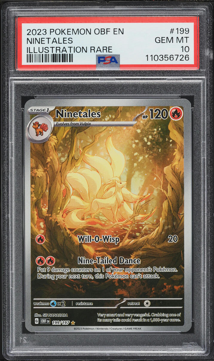 2023 Pokemon Scarlet & Violet Obsidian Flames IR Ninetales #199 PSA 10 GEM MINT