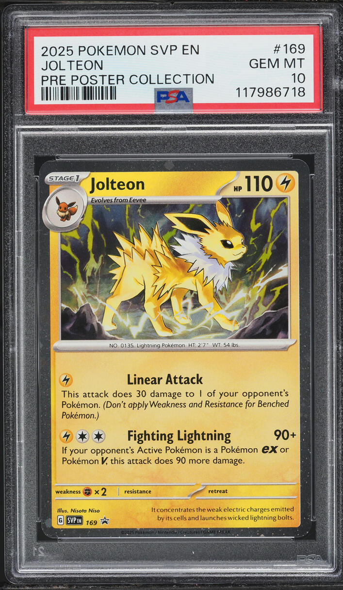2025 Pokemon SV Promo Prismatic Evolutions Poster Collection Jolteon #169 PSA 10 GEM MINT
