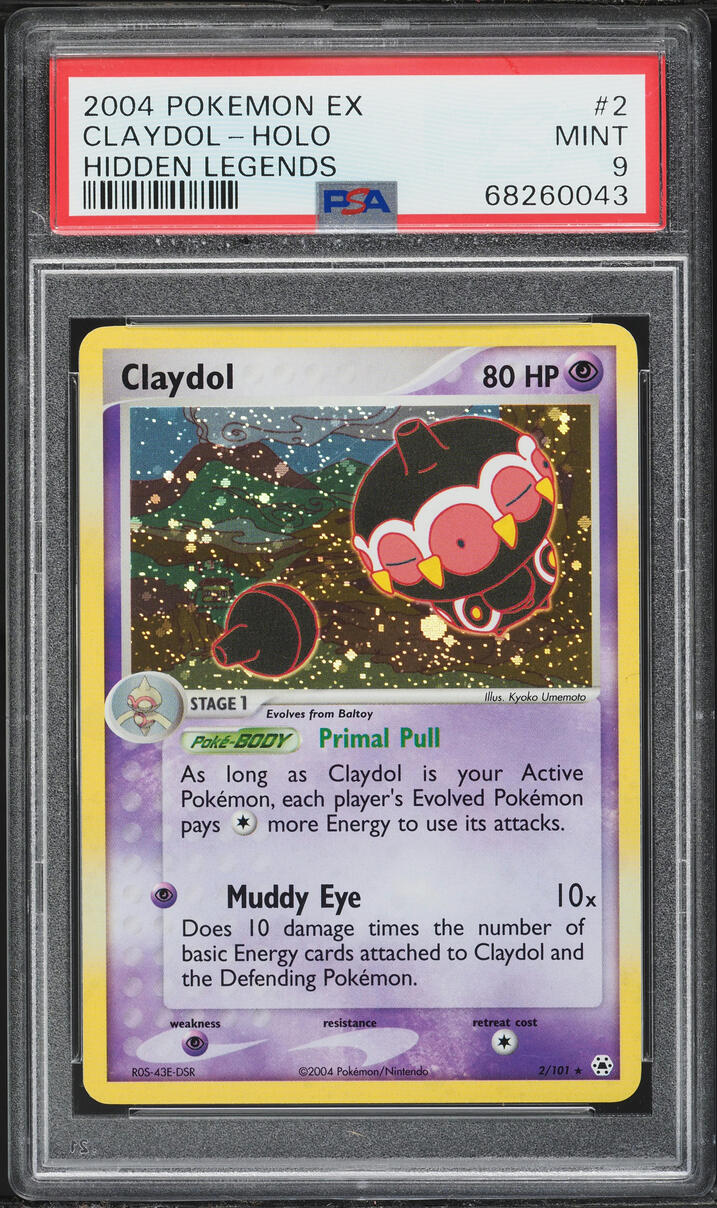 2004 Pokemon EX Hidden Legends Holo Claydol #2 PSA 9 MINT