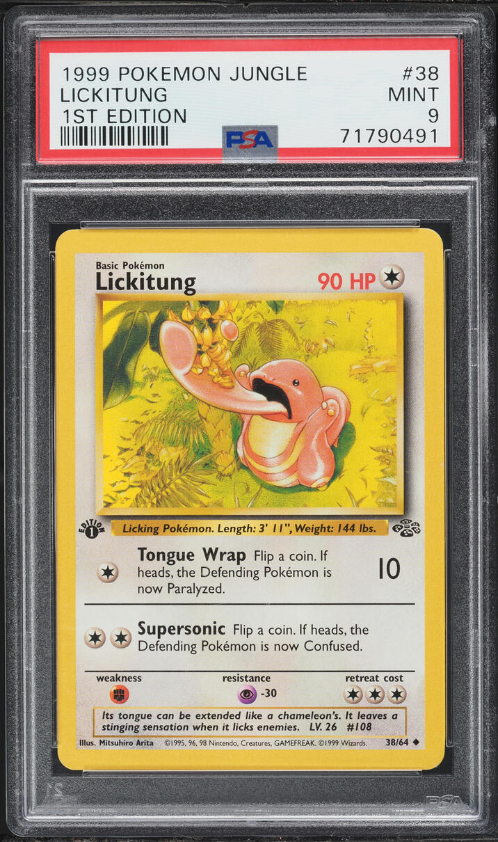 1999 Pokemon Jungle 1st Edition Lickitung #38 PSA 9 MINT