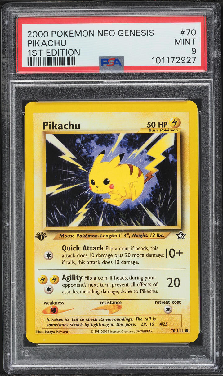 2000 Pokemon Neo Genesis 1st Edition Pikachu #70 PSA 9 MINT