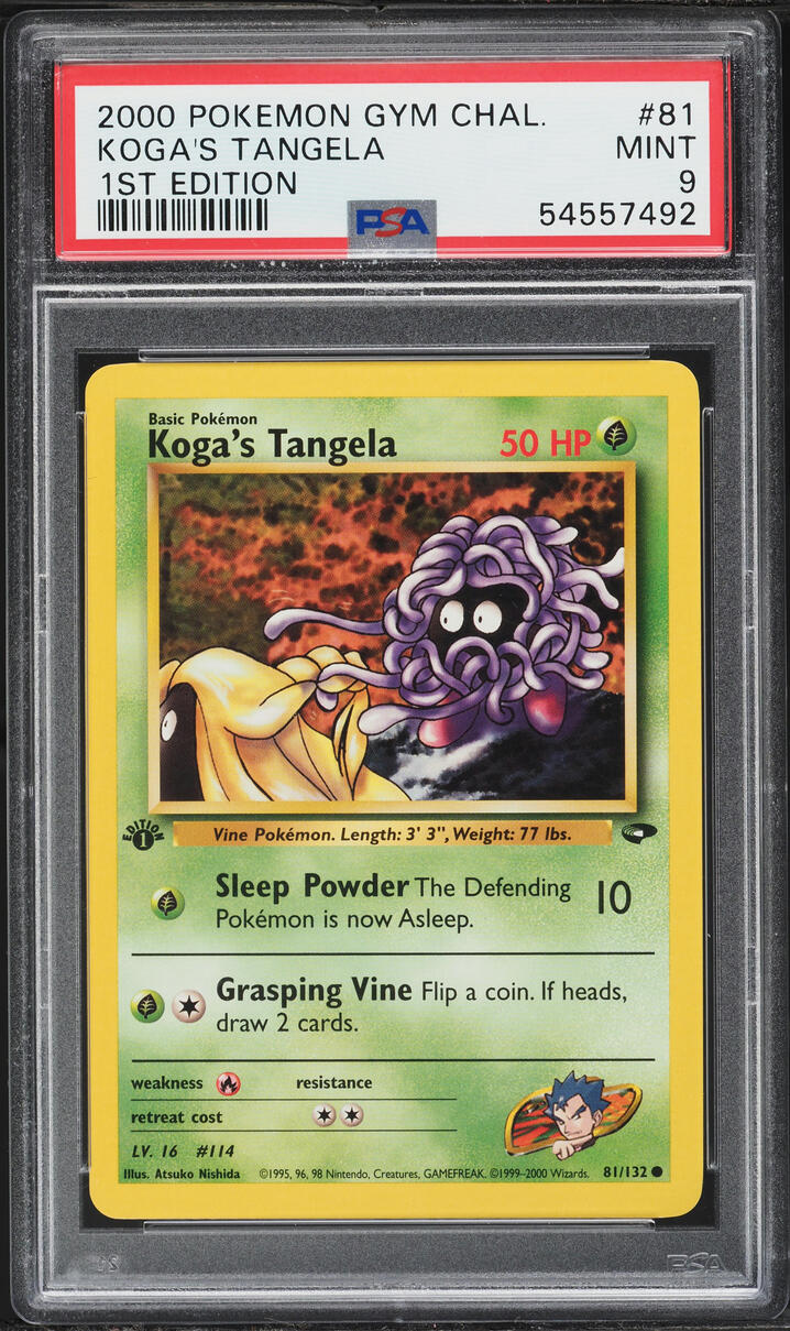2000 Pokemon Gym Challenge 1st Edition Koga's Tangela #81 PSA 9 MINT
