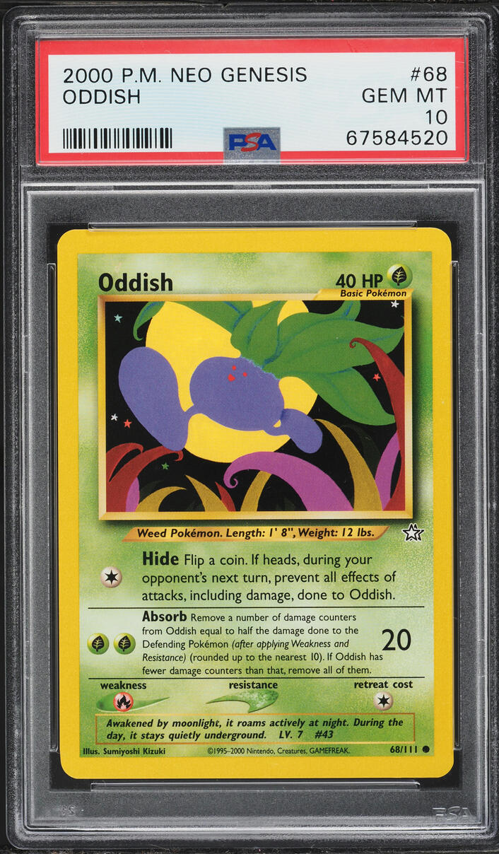 2000 Pokemon Neo Genesis Oddish #68 PSA 10 GEM MINT