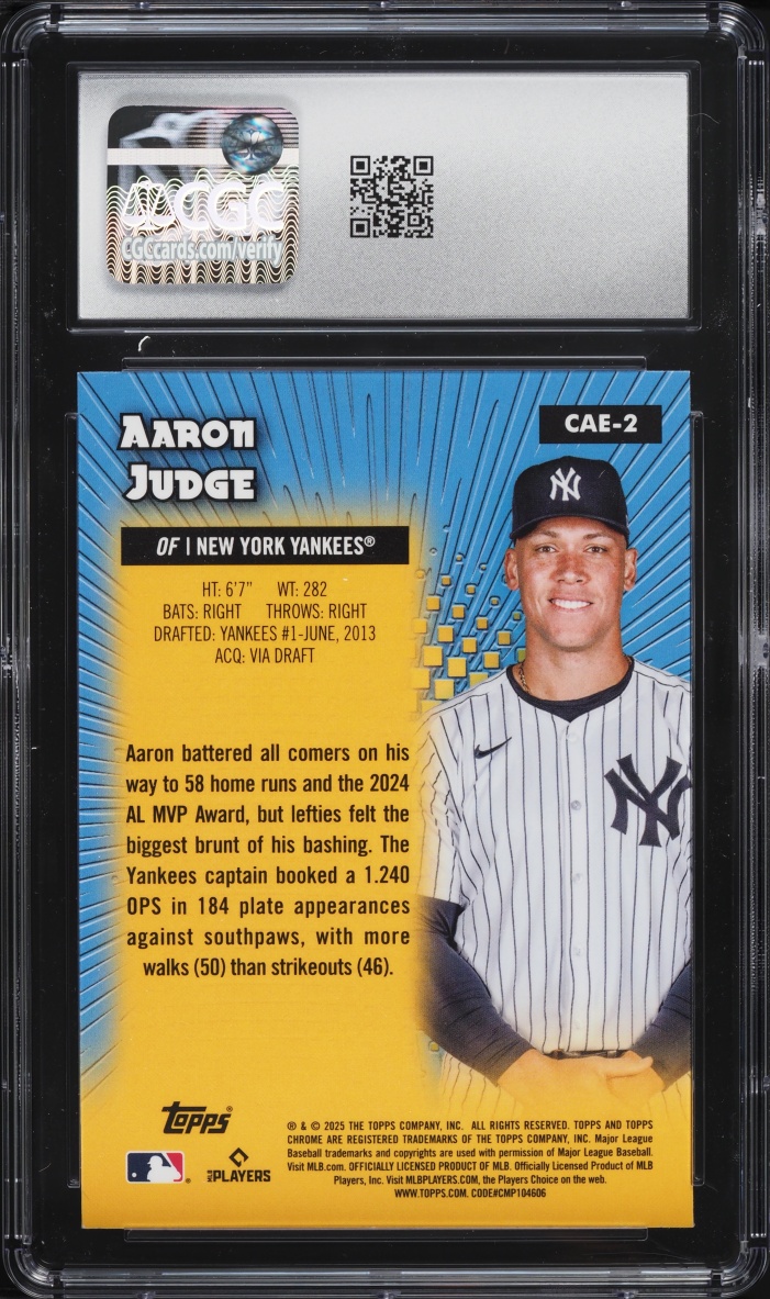 2025 Topps Chrome All Etch Aaron Judge #CAE-2 CGC 10 GEM MINT