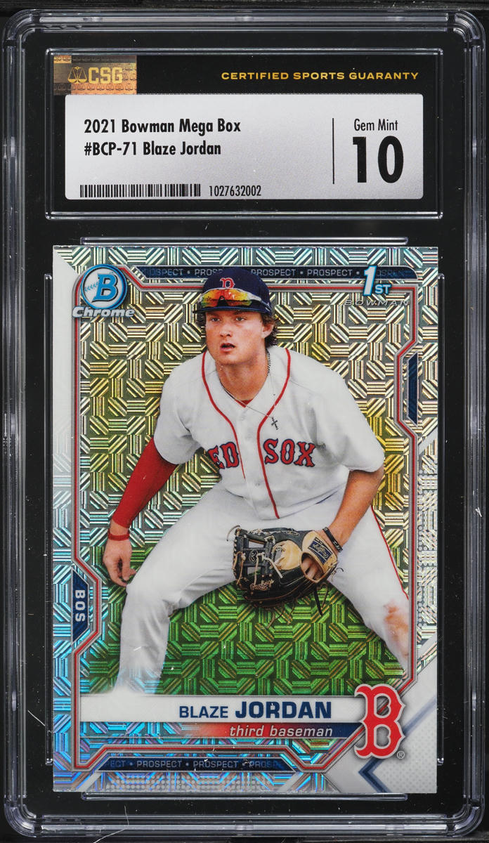 2021 Bowman Chrome Mega Box Blaze Jordan PROSPECT #BCP-71 CSG 10 GEM MINT