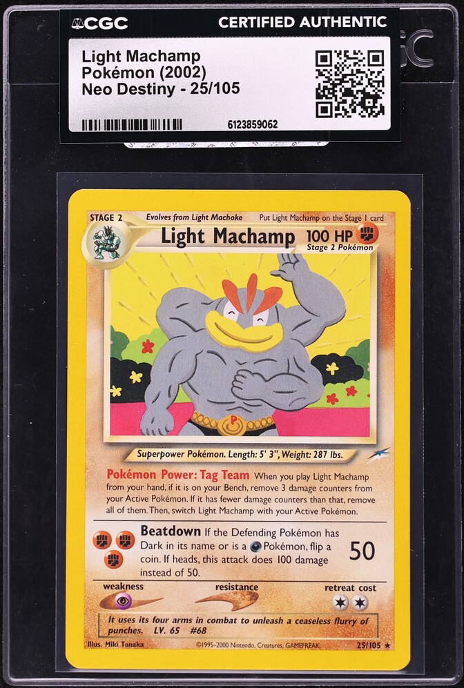 2002 Pokemon Neo Destiny Light Machamp #25 CGC AUTH