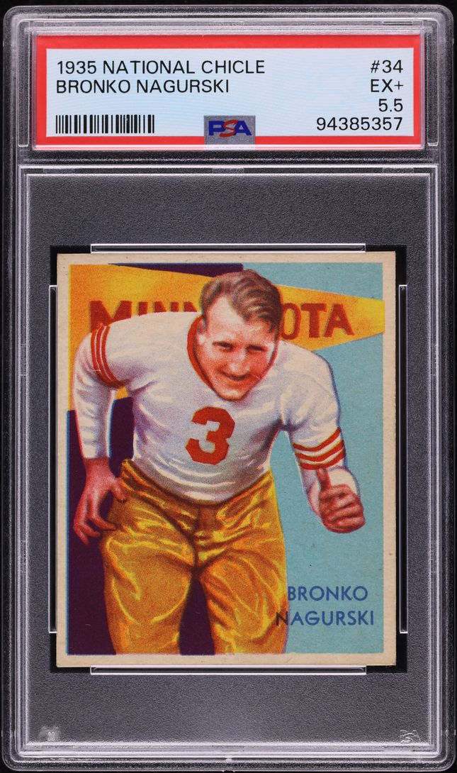 1935 National Chicle Football Bronko Nagurski #34 PSA 5.5 EX+