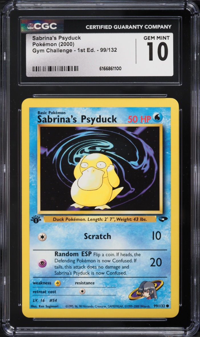 2000 Pokemon Gym Challenge 1st Edition Sabrina's Psyduck #99 CGC 10 GEM MINT