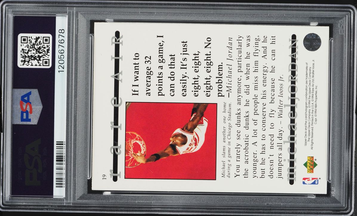 1994 Upper Deck MJ Rare Air Michael Jordan #19 PSA 8 NM-MT