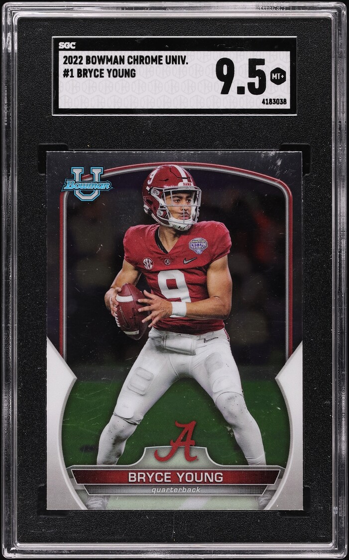 2022 Bowman Chrome University Bryce Young ROOKIE #1 SGC 9.5 MINT+