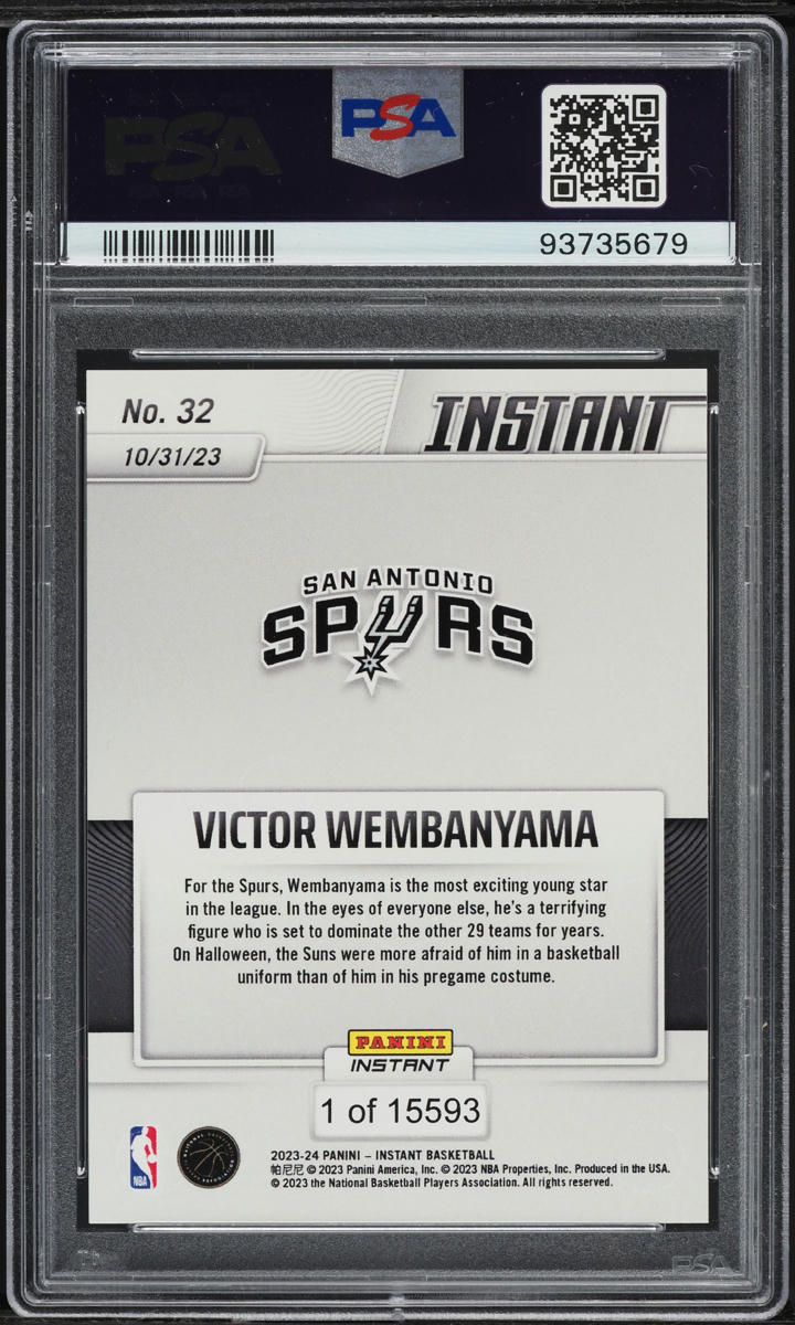 2023 Panini Instant Victor Wembanyama ROOKIE /15593 #32 PSA 10 GEM MINT