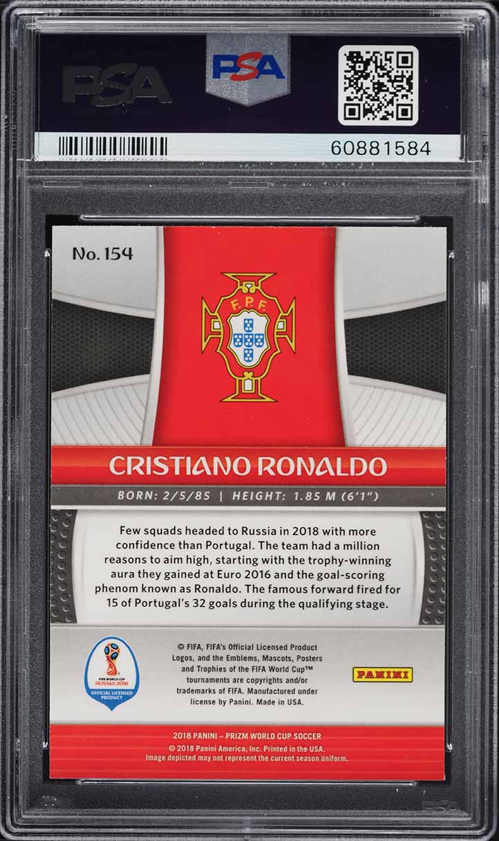 2018 Panini Prizm World Cup Cristiano Ronaldo #154 PSA 10 GEM MINT