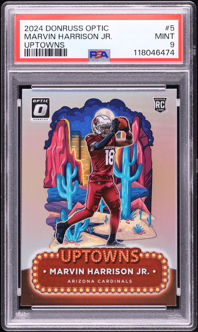 2024 Donruss Optic Uptowns Prizm Marvin Harrison Jr. ROOKIE #5 PSA 9 MINT