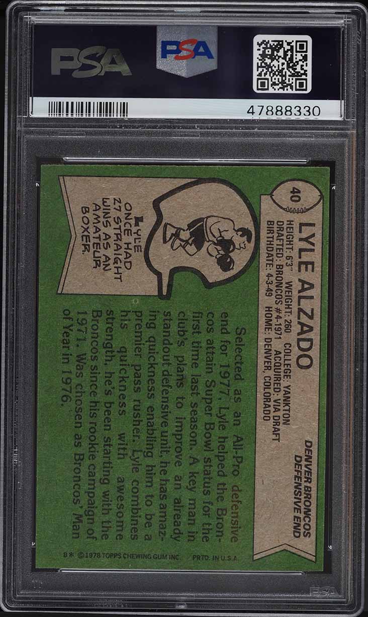 1978 Topps Football Lyle Alzado ALL-PRO #40 PSA 10 GEM MINT
