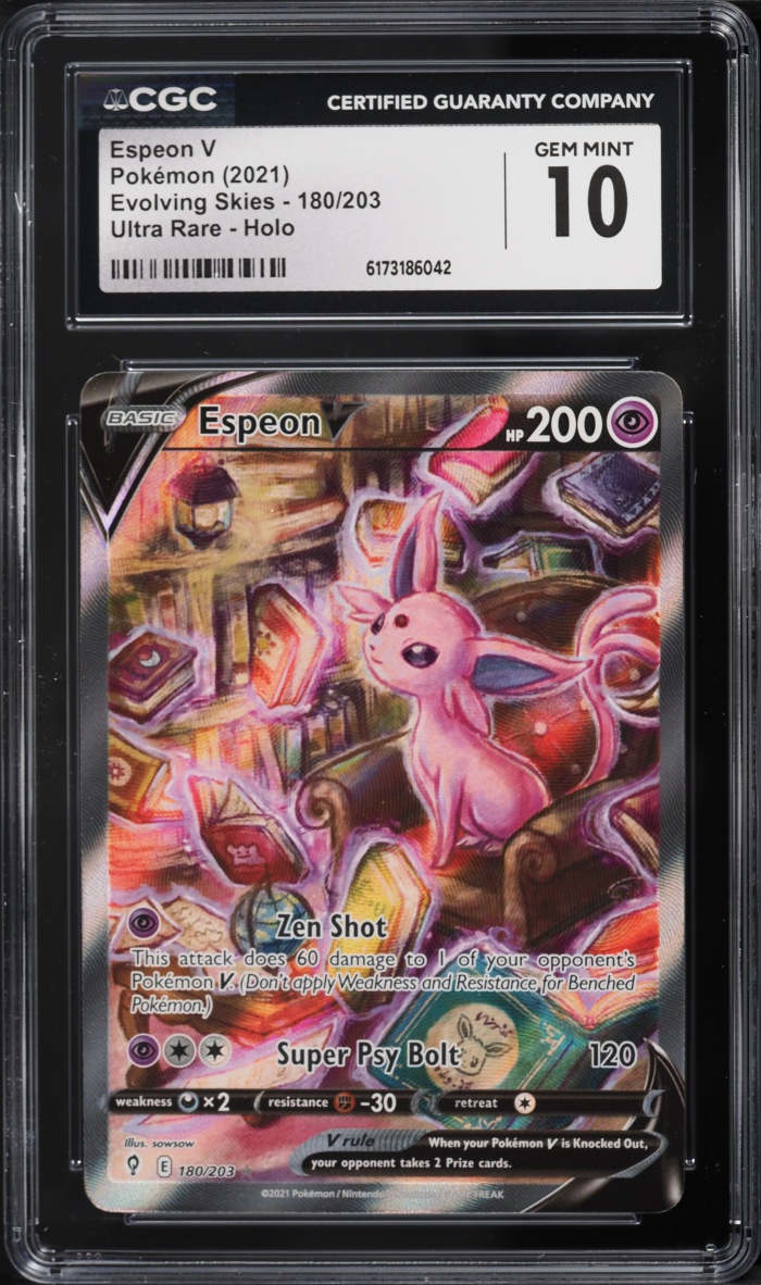 2021 Pokemon Sword & Shield Evolving Skies Alt Art Espeon V #180 CGC 10 GEM MINT
