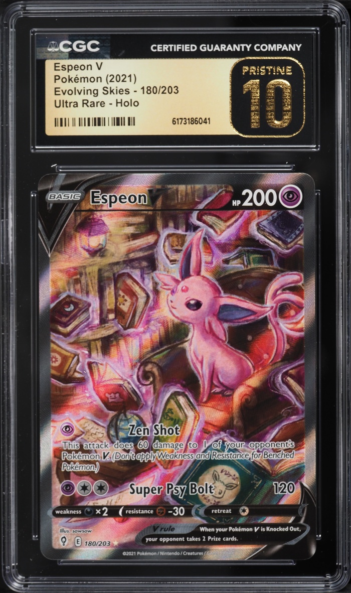 2021 Pokemon Sword & Shield Evolving Skies Alt Art Espeon V #180 CGC 10 PRISTINE