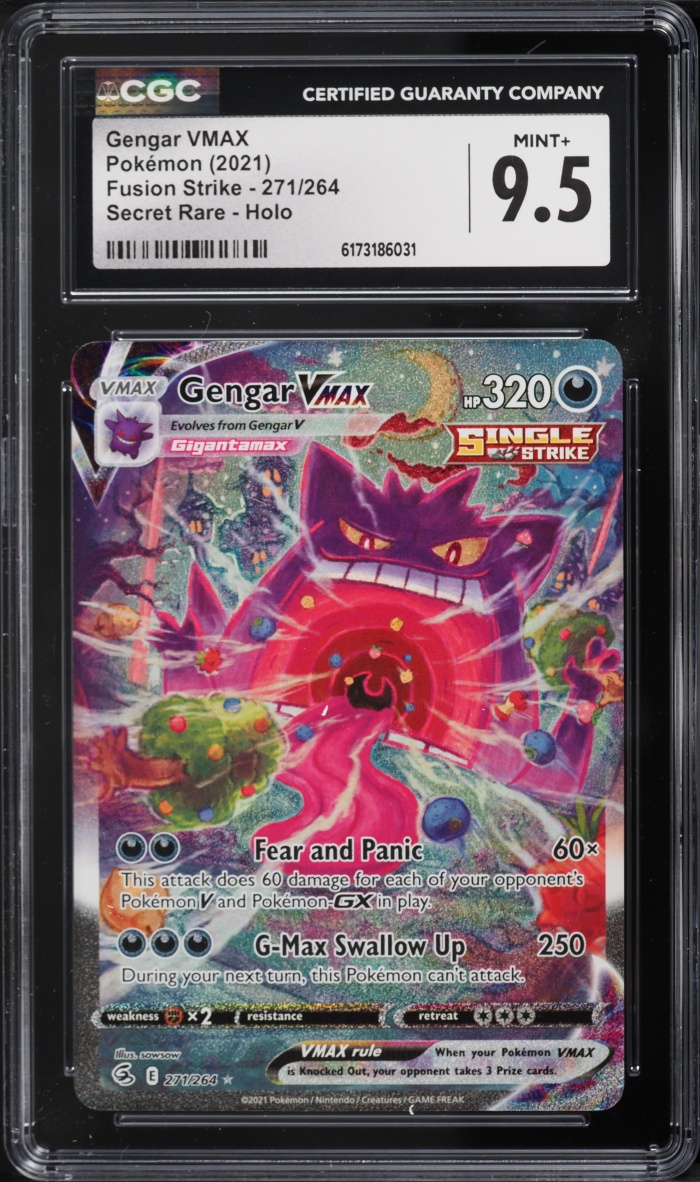 2021 Pokemon Sword & Shield Fusion Strike SEC Gengar VMAX #271 CGC 9.5 MINT+