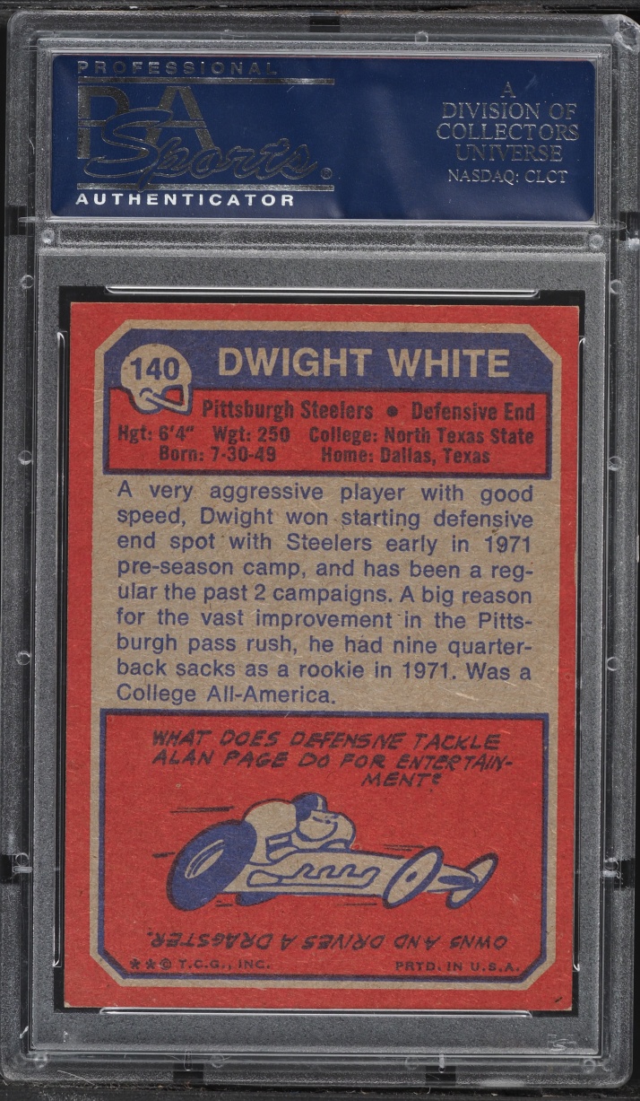 1973 Topps Football Dwight White ROOKIE #140 PSA 7 NRMT