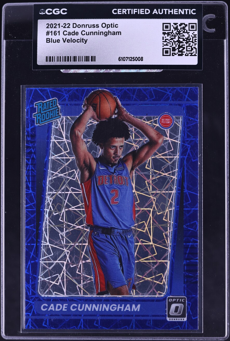 2021 Donruss Optic Blue Velocity Cade Cunningham ROOKIE #161 CGC AUTH