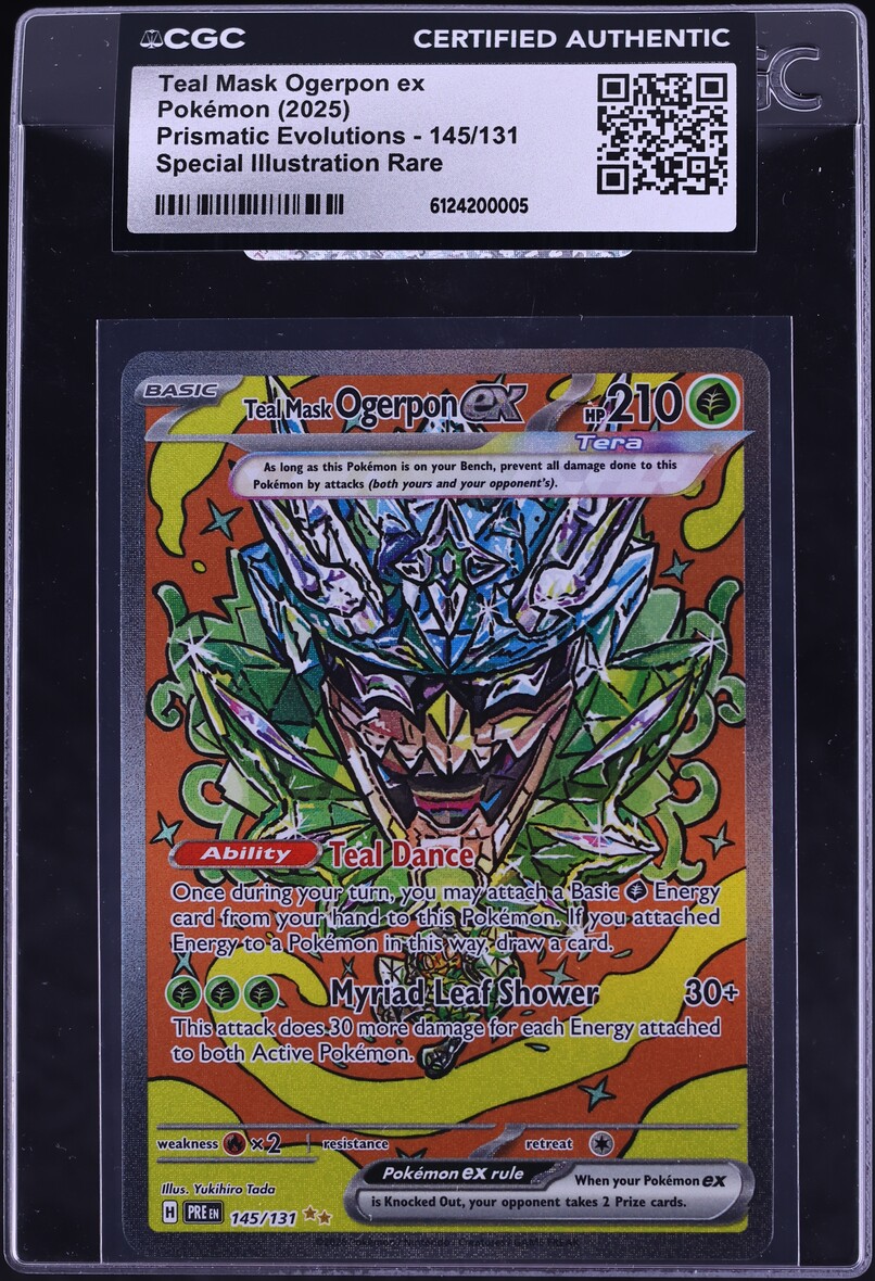 2025 Pokemon Scarlet & Violet Prismatic Evolutions SIR Teal Mask Ogerpon ex #145 CGC AUTH