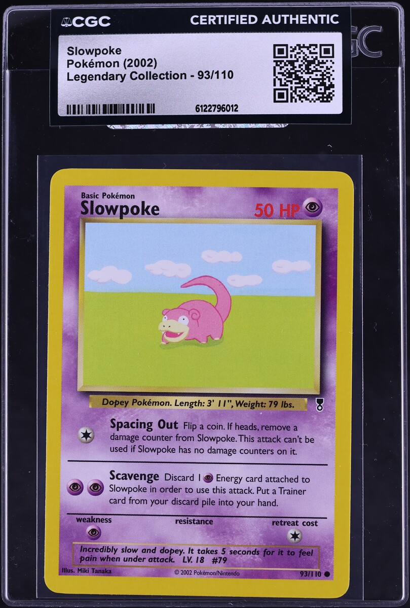2002 Pokemon Legendary Collection Slowpoke #93 CGC AUTH