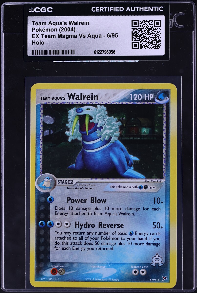 2004 Pokemon EX Team Magma Vs Aqua Holo Team Aqua's Walrein #6 CGC AUTH