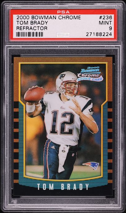2000 Bowman Chrome Refractor Tom Brady ROOKIE #236 PSA 9 MINT