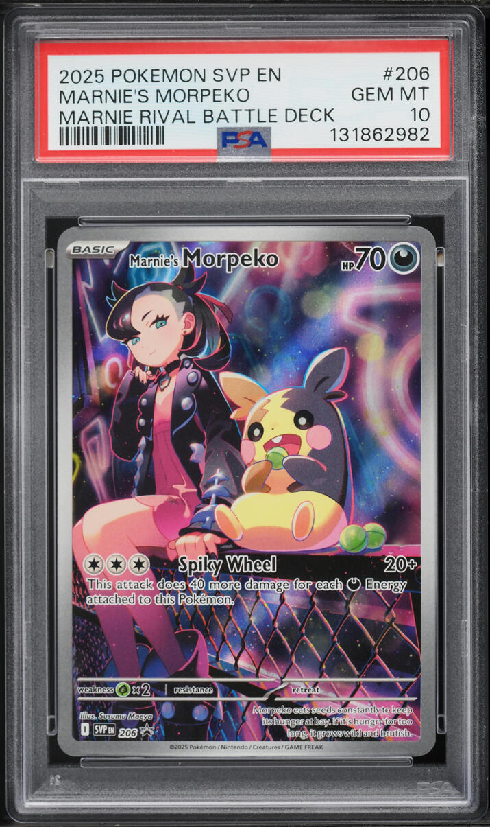 2025 Pokemon Scarlet & Violet Promo Rival Battle Deck Alt Art Marnie's Morpeko #206 PSA 10 GEM