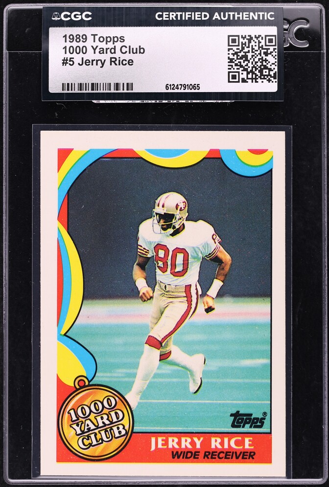 1989 Topps 1000 Yard Club Jerry Rice #5 CGC AUTH