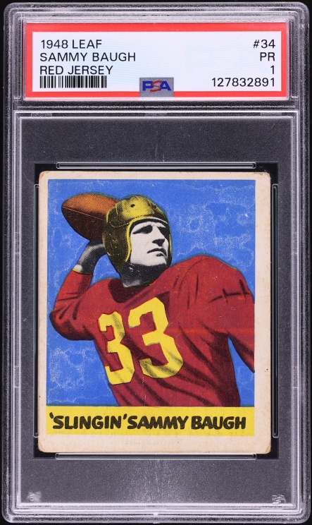 1948 Leaf Football Sammy Baugh ROOKIE #34 PSA 1 PR