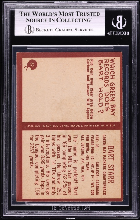 1967 Philadelphia Bart Starr #82 BGS 4.5 VGEX+
