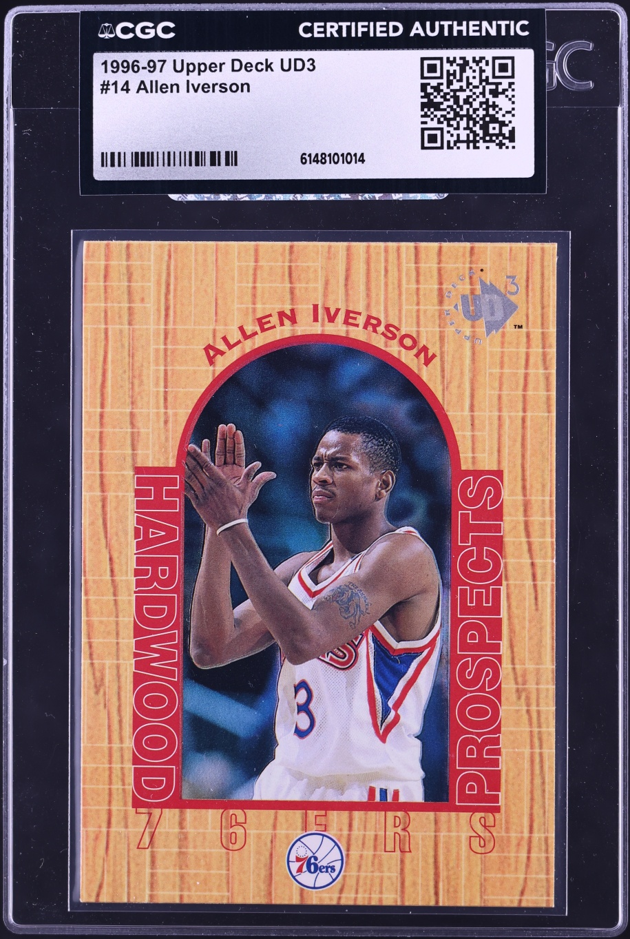 1996 Upper Deck UD3 Allen Iverson #14 CGC AUTH