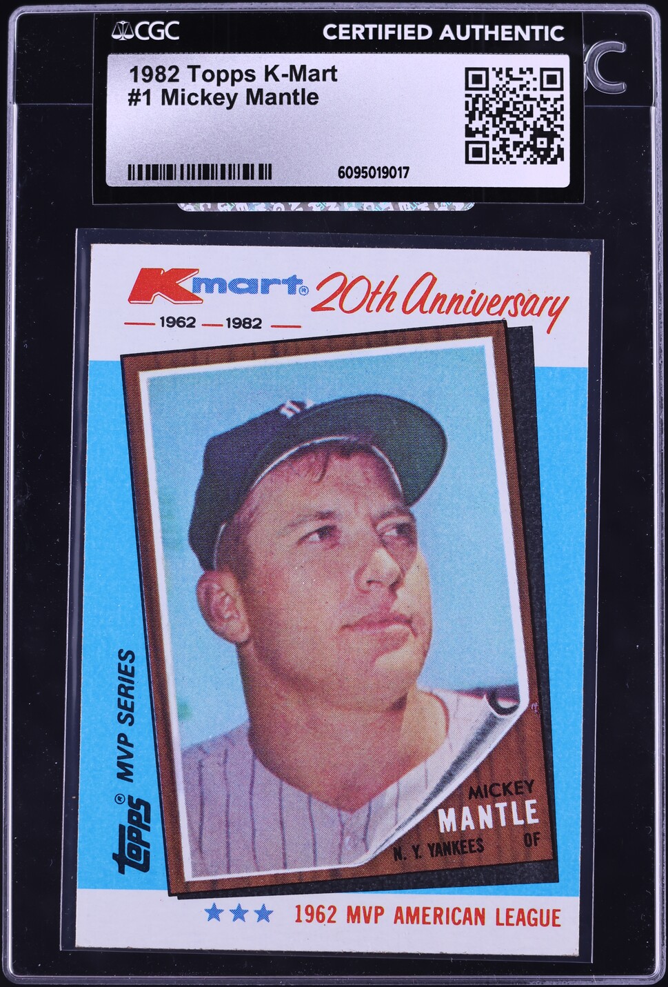 1982 Topps K-Mart Mickey Mantle #1 CGC AUTH
