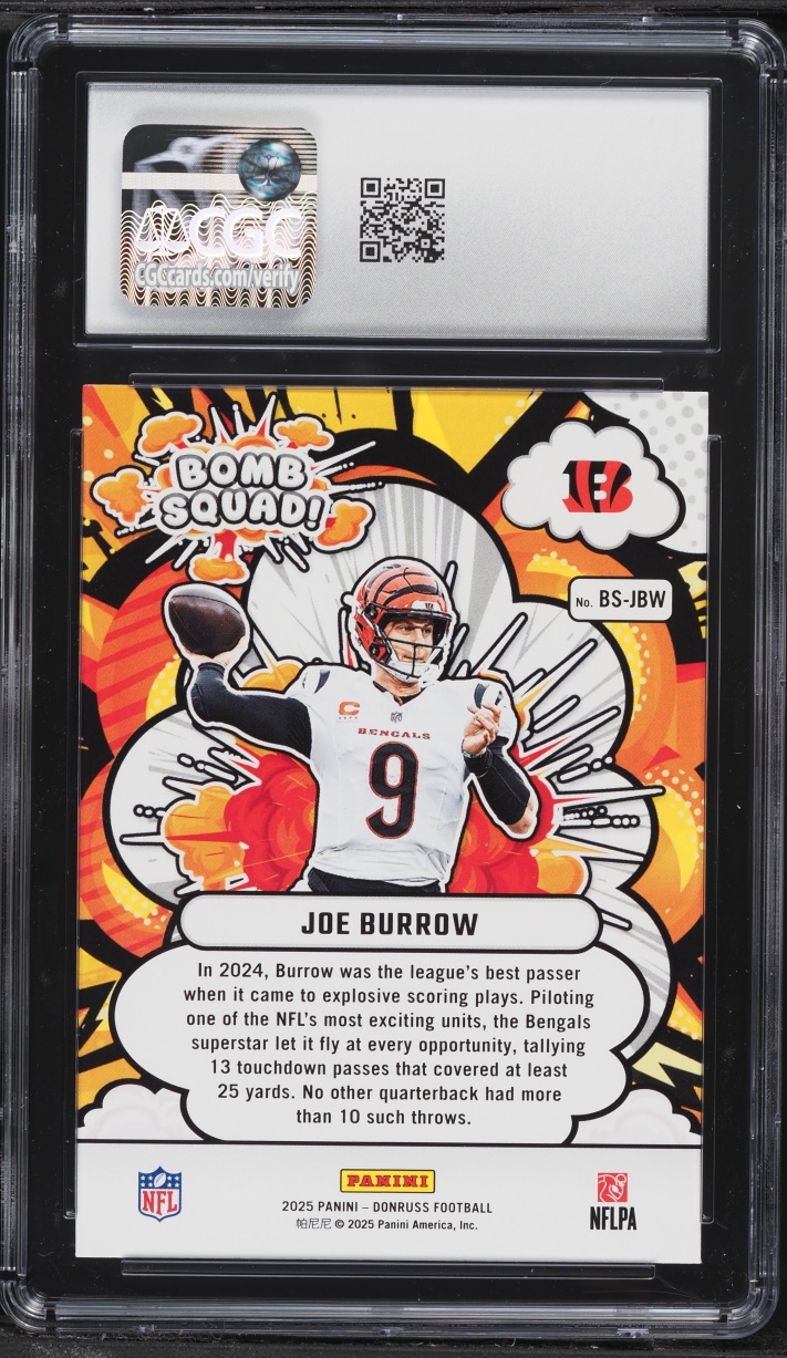2025 Donruss Bomb Squad! Joe Burrow #BS-JBW CGC 10 GEM MINT