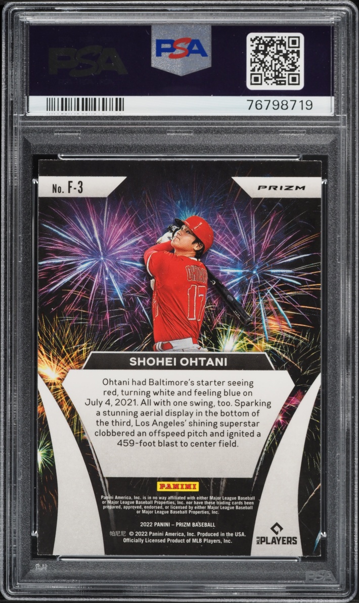 2022 Panini Prizm Fireworks Silver Shohei Ohtani #F3 PSA 10 GEM MINT