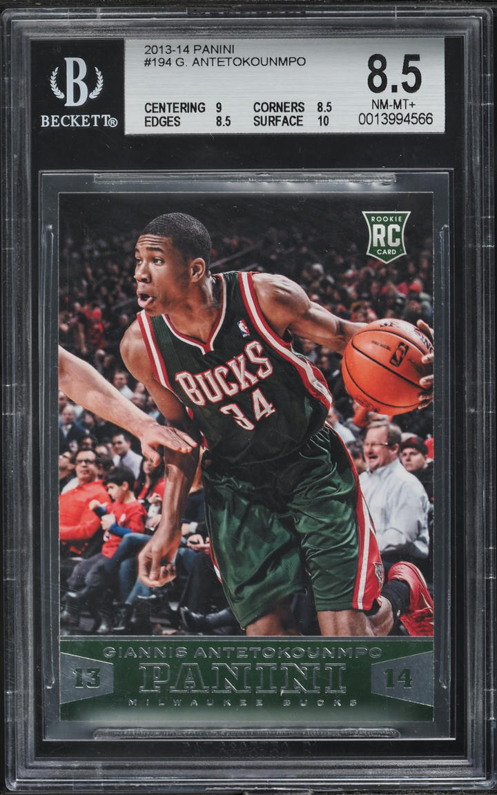 2013 Panini Basketball Giannis Antetokounmpo ROOKIE #194 BGS 8.5 NM-MT+