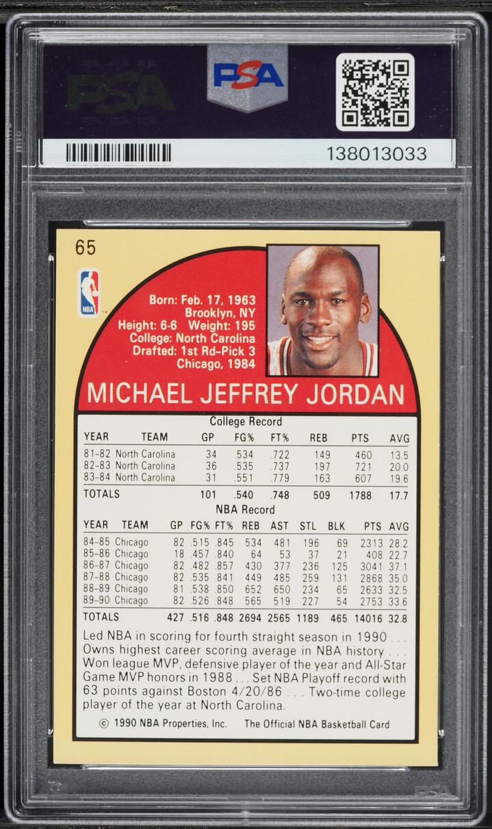 1990 Hoops Michael Jordan #65 PSA 5 EX