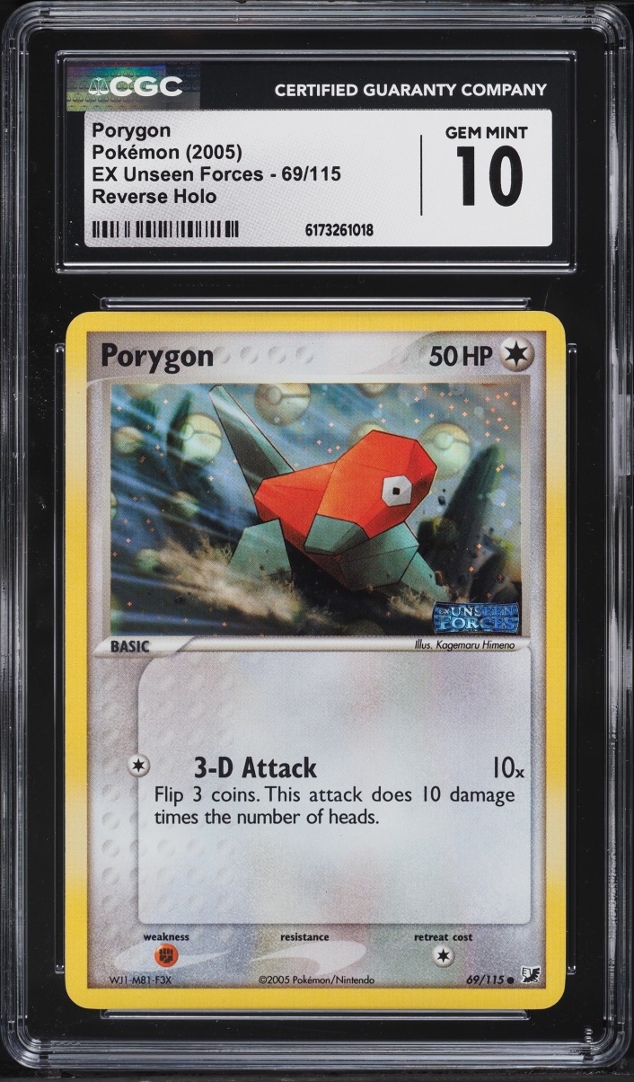 2005 Pokemon EX Unseen Forces Reverse Holo Porygon #69 CGC 10 GEM MINT