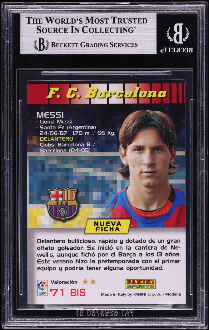 2004 Panini Sports Megacracks La Liga Lionel Messi ROOKIE #71BIS BGS 8.5 NM-MT+