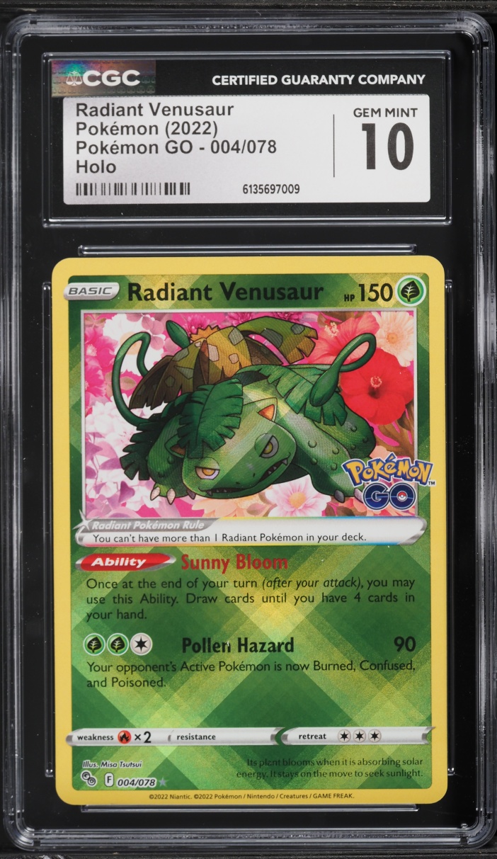 2022 Pokemon Sword & Shield Go Holo Radiant Venusaur #4 CGC 10 Gem Mint