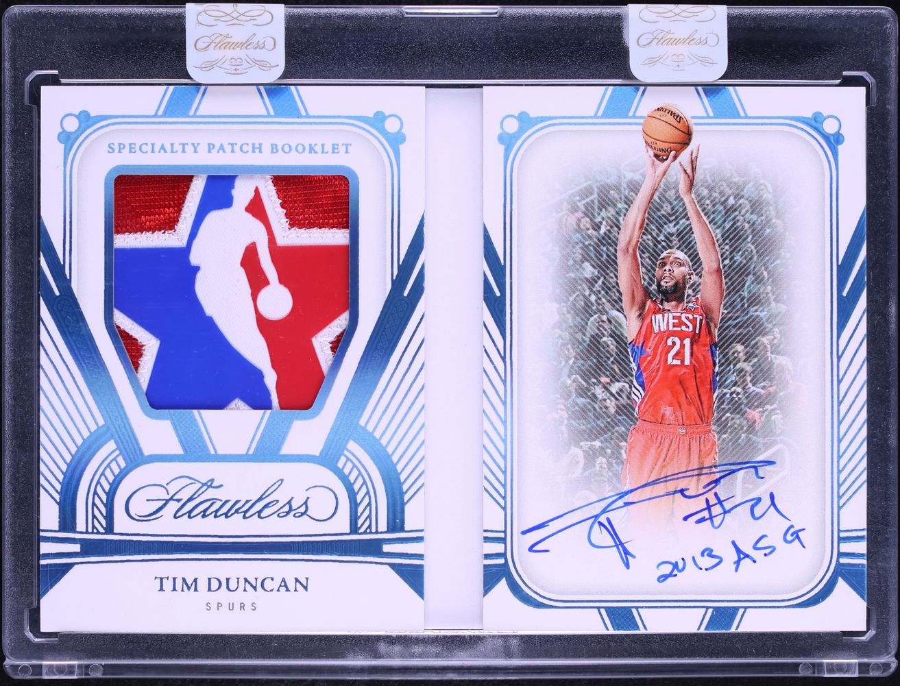 2023 Panini Flawless Platinum Tim Duncan ALL-STAR GAME PATCH AUTO 1/1 #SPB-TIM