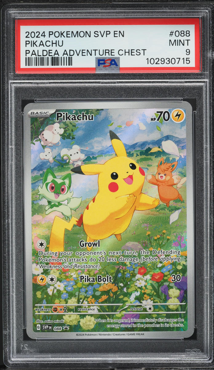 2024 Pokemon Scarlet & Violet Promo Paldea Adventure Chest Pikachu #88 PSA 9 MINT