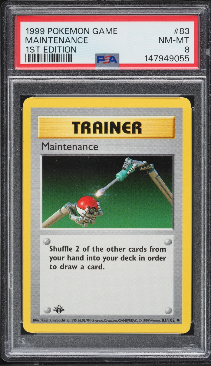 1999 Pokemon Base Set Shadowless 1st Edition Maintenance #83 PSA 8 Nm-Mt
