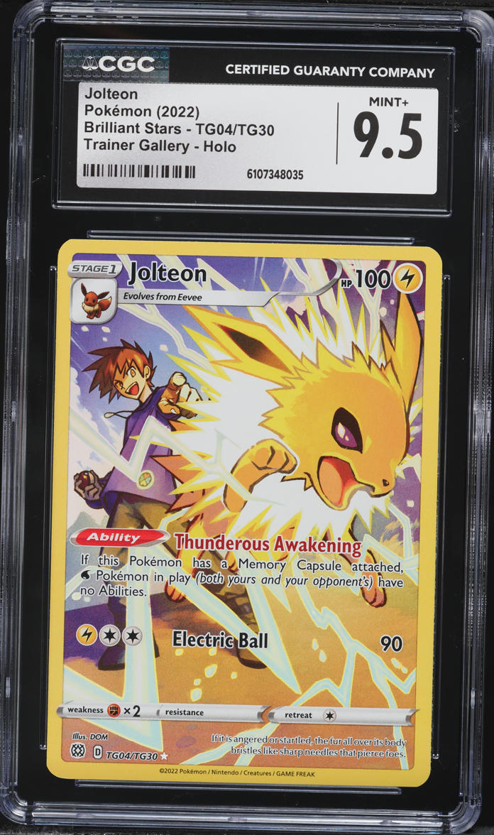 2022 Pokemon Sword & Shield Brilliant Stars CHR Jolteon #TG04 CGC 9.5 MINT+