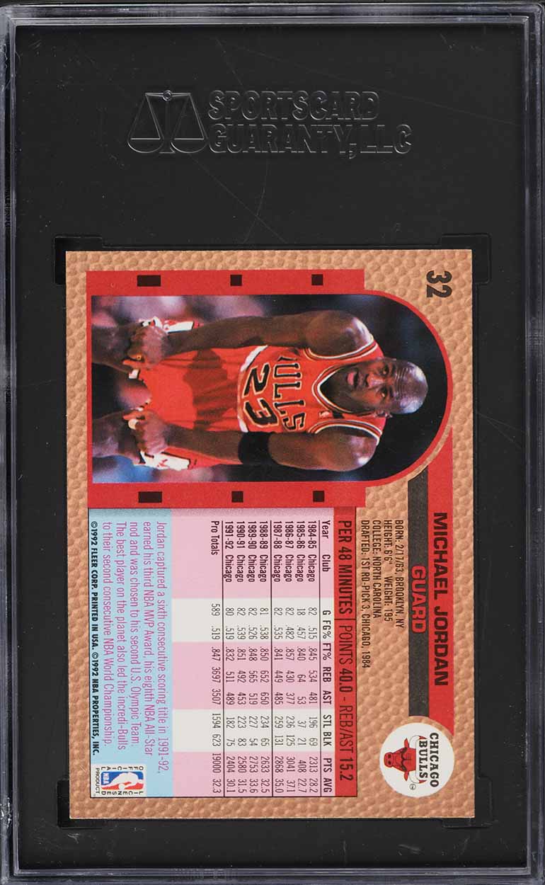 1992 Fleer Basketball Michael Jordan #32 SGC 7.5 NRMT+