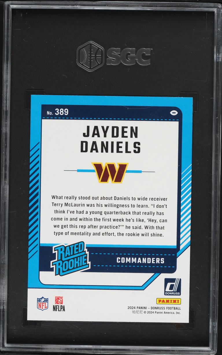 2024 Donruss Green Press Proof Jayden Daniels ROOKIE #389 SGC 10 GEM MINT