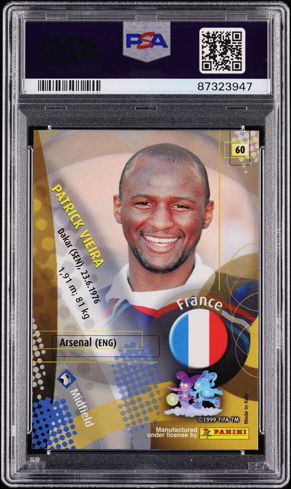 2002 Panini World Cup Korea Japan Patrick Vieira #60 PSA 10 GEM MINT